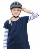 Zwei Finger passen zwischen Augenbraue und Helmunterkante: prima. Und die Ohren sind auch frei. Wenn jetzt noch nichts drückt und der Helm bei Bewegung nicht wackelt kann´s losgehen.