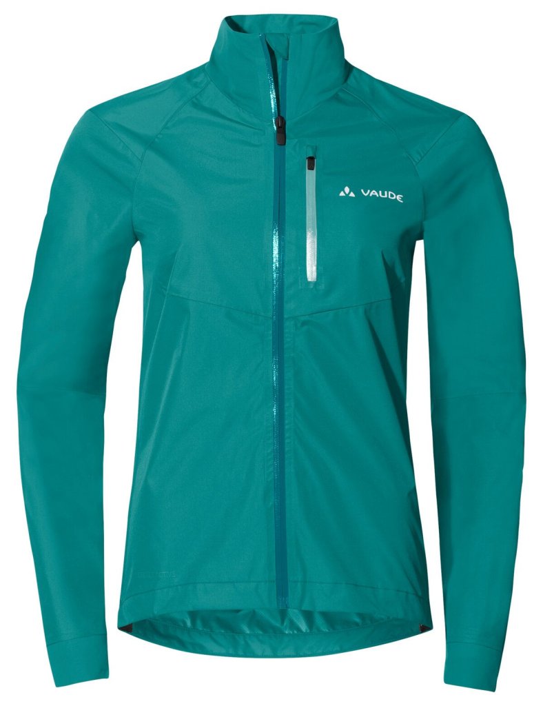Türkise Regenjacke von Vaude.