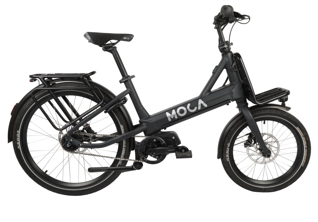 Freisteller eines Fahrrades der Marke Moca, in der Seitenansicht.